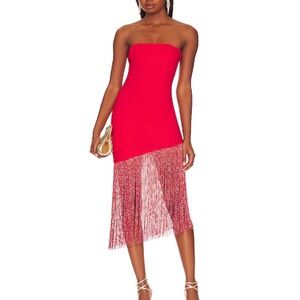 superdown Cleo strapless dress red dress